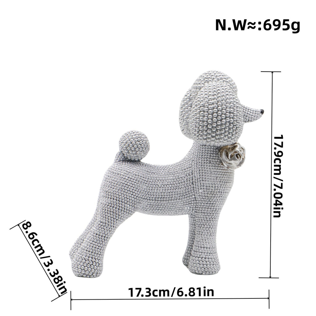 Decorative Dog Sculpture Silver Black | High & Bury