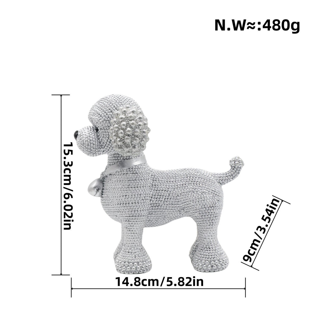 Decorative Dog Sculpture Silver Black | High & Bury