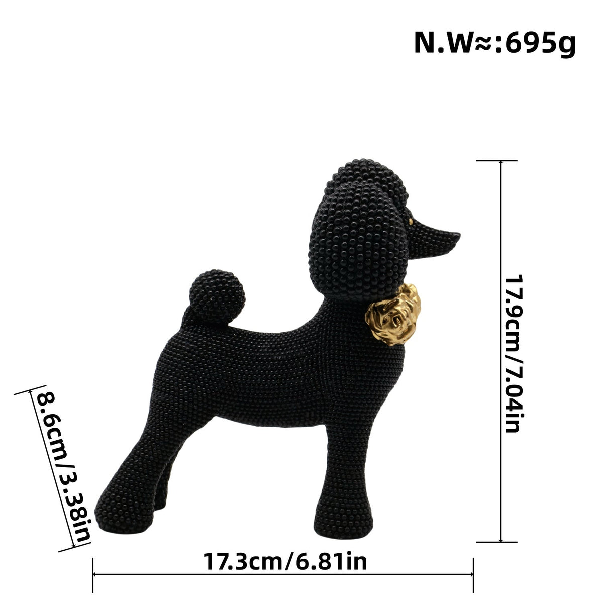 Decorative Dog Sculpture Silver Black | High & Bury