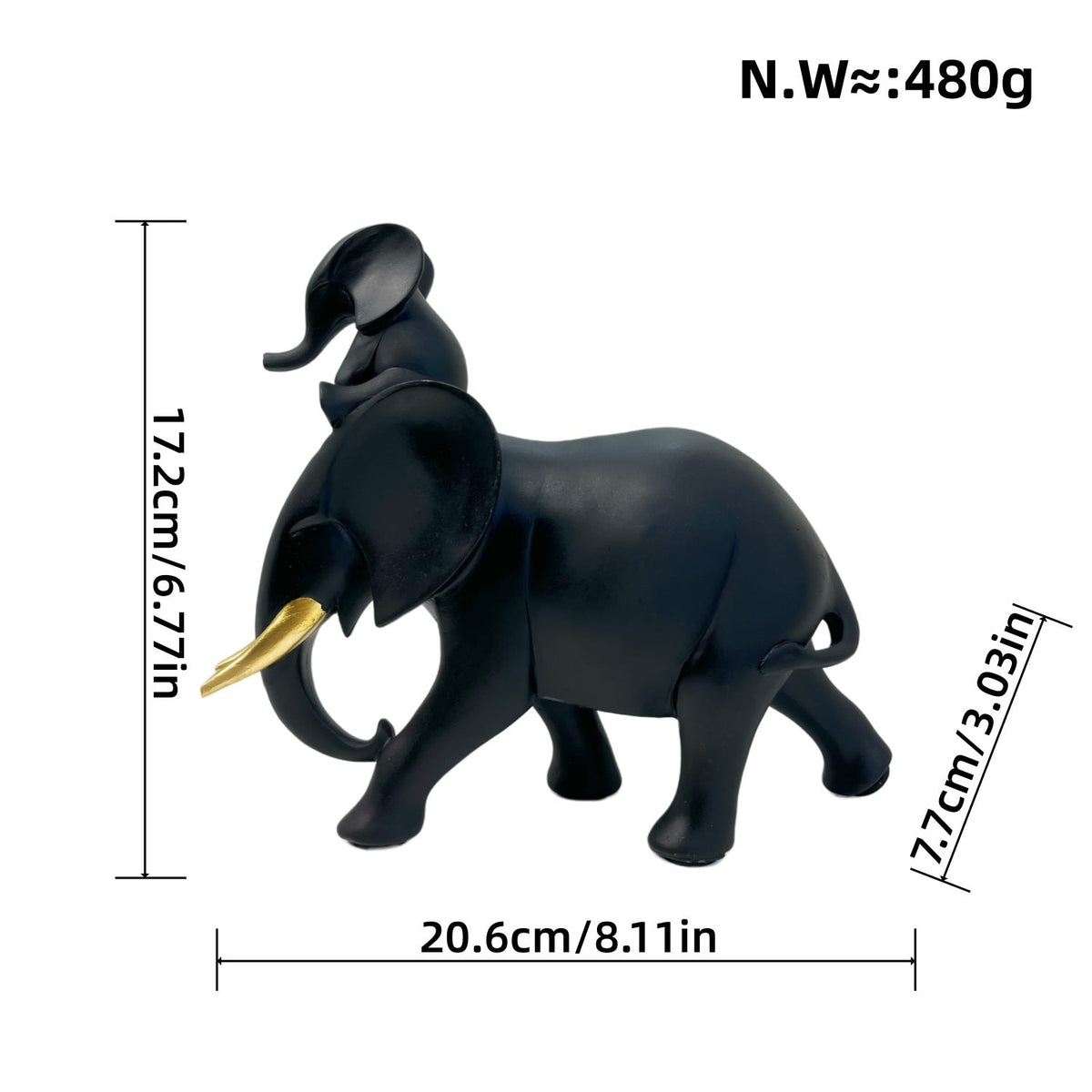 Decorative Elephant Family Sculpture | High & Bury