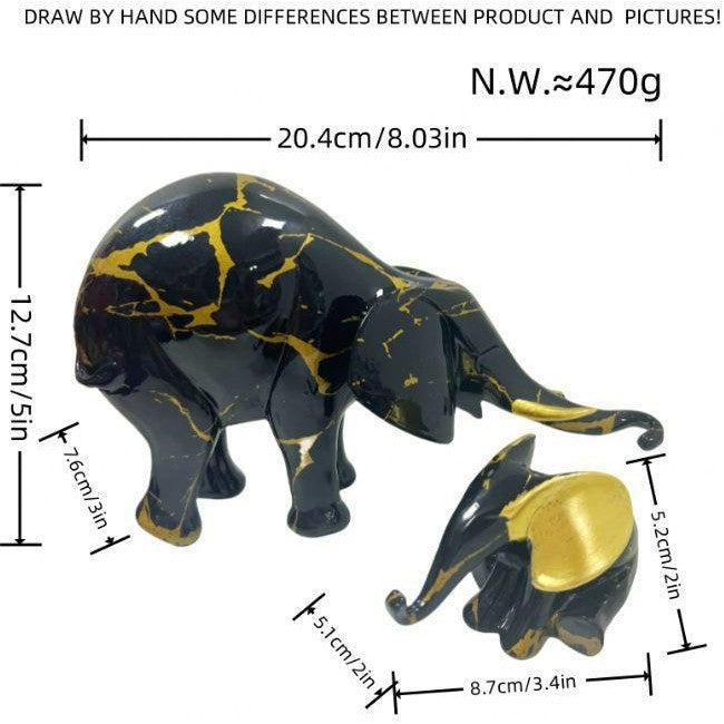 Decorative Elephant Figurine Soft Textile Ceramic | High & Bury