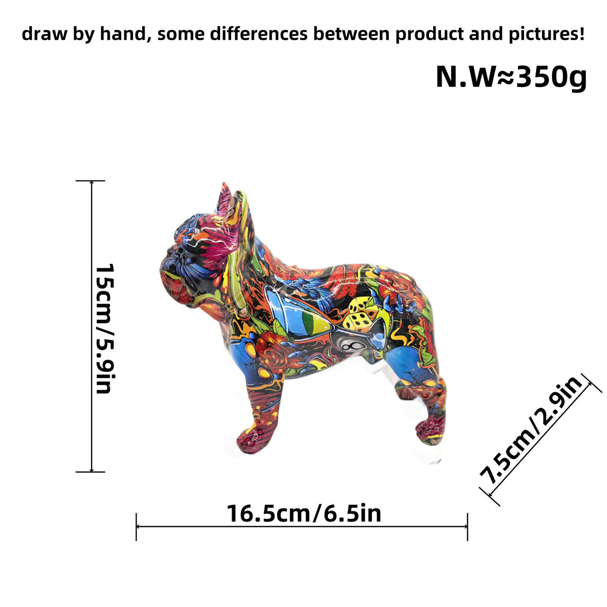Decorative Figure of a French Bulldog Ceramic Handcrafted | High & Bury