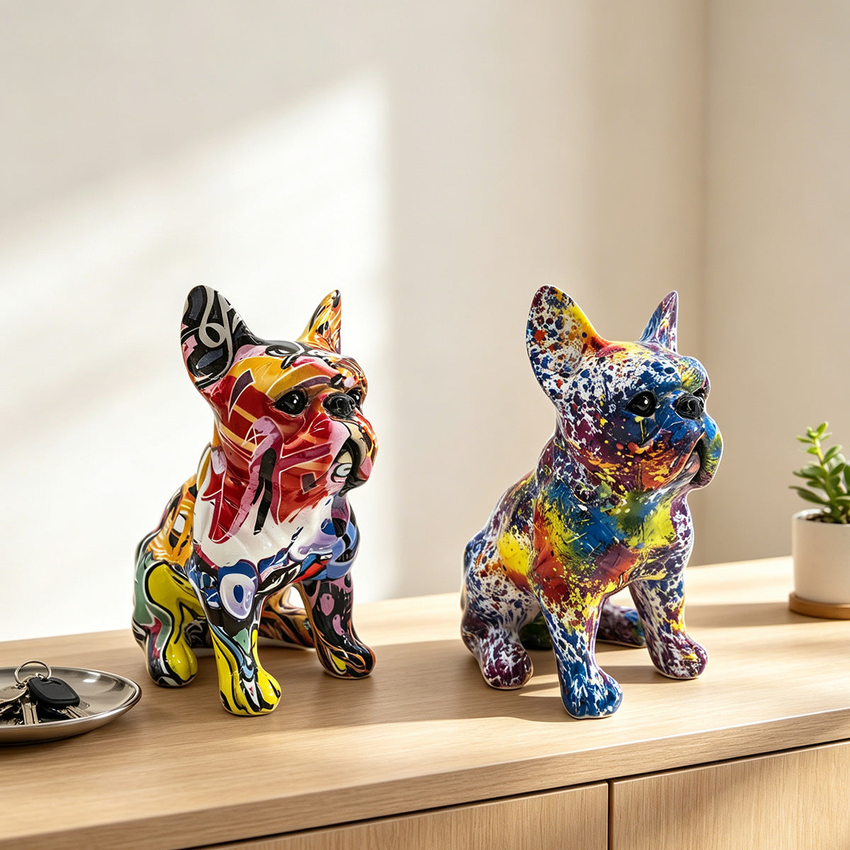 Decorative Figure of a French Bulldog Ceramic Handcrafted | High & Bury