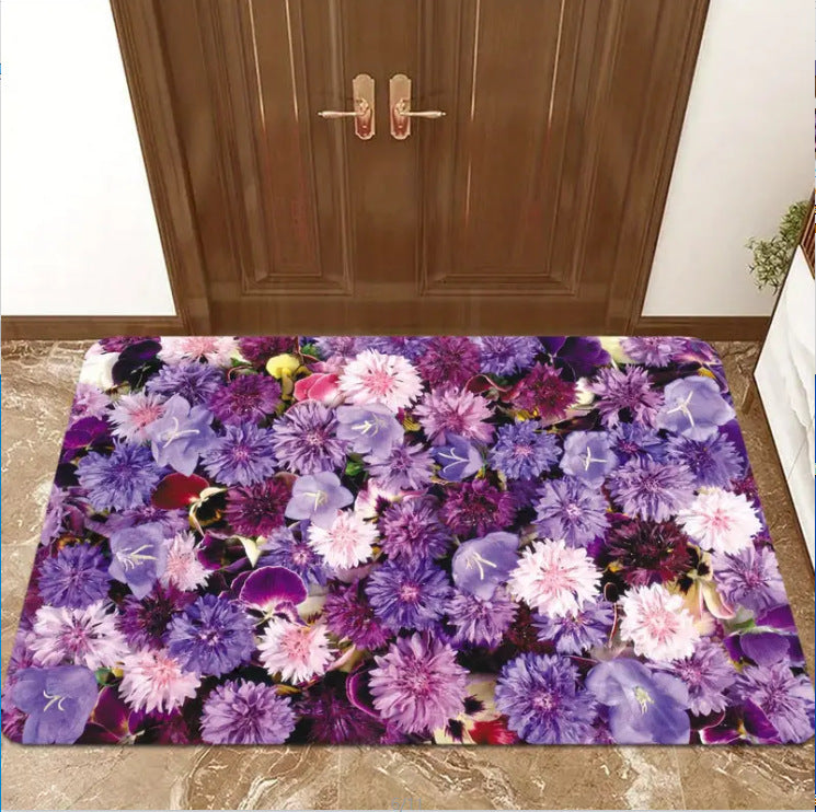Decorative Floral Area Mat Non Slip | High & Bury