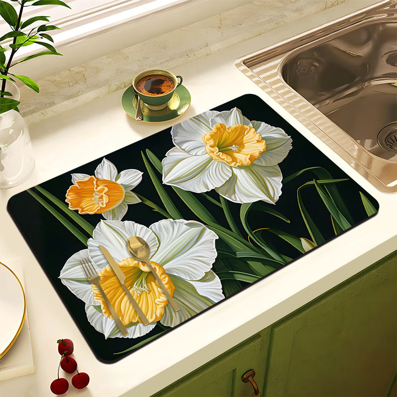 Decorative Floral Kitchen Mat | High & Bury