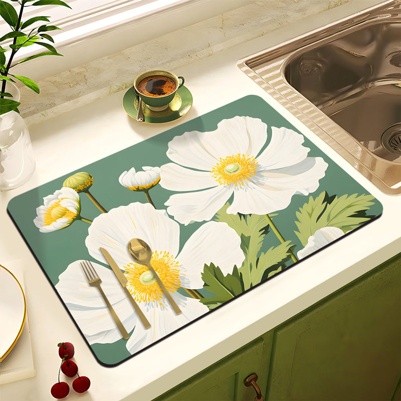 Decorative Floral Kitchen Mat | High & Bury