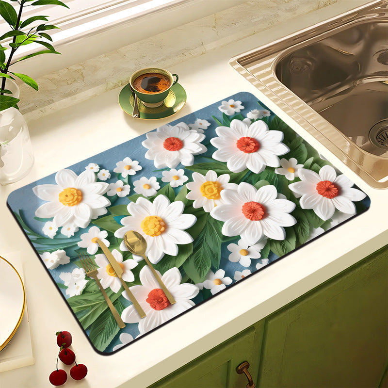 Decorative Floral Kitchen Mat | High & Bury