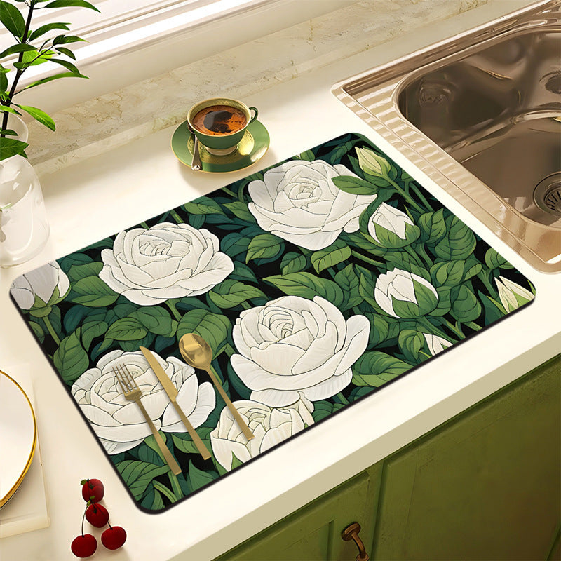 Decorative Floral Kitchen Mat | High & Bury