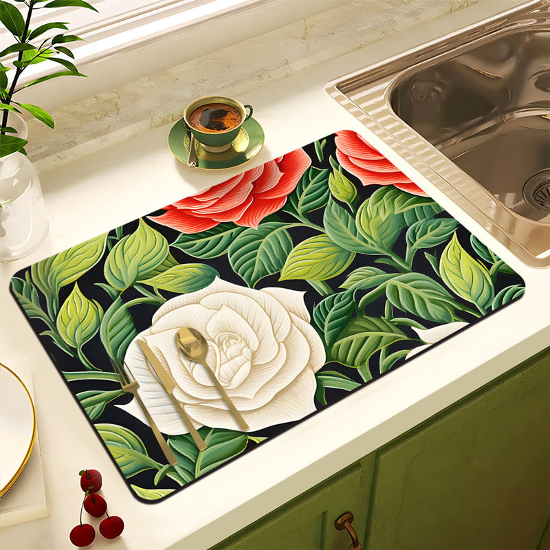 Decorative Floral Kitchen Mat | High & Bury