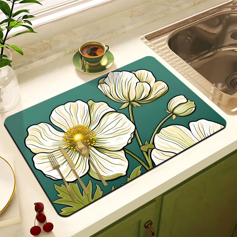 Decorative Floral Kitchen Mat | High & Bury