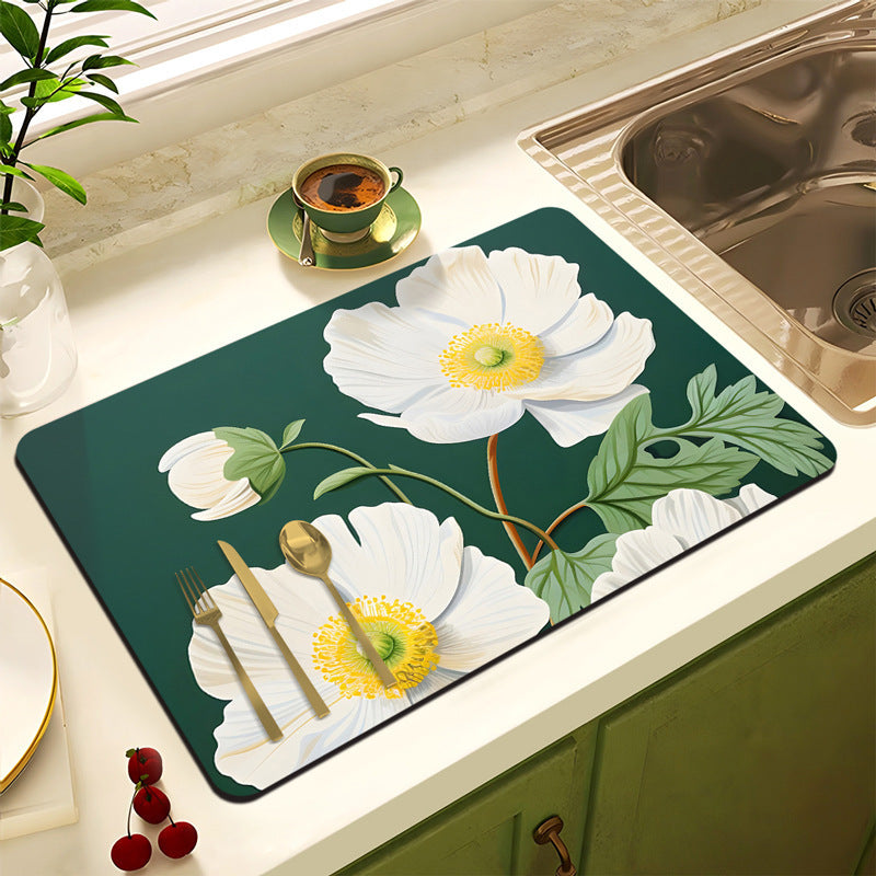 Decorative Floral Kitchen Mat | High & Bury