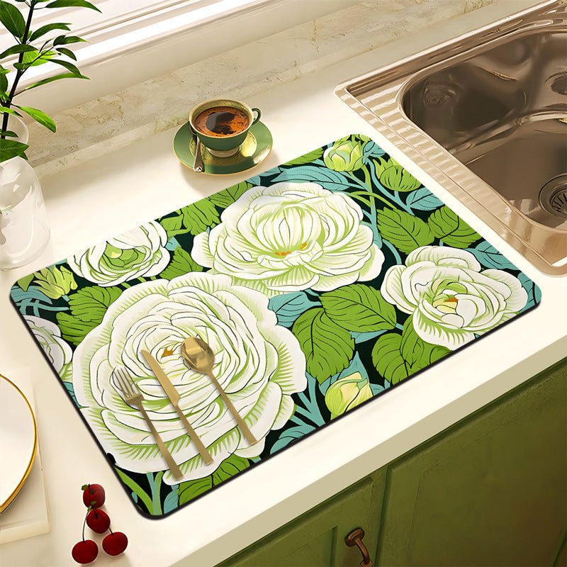 Decorative Floral Kitchen Mat | High & Bury
