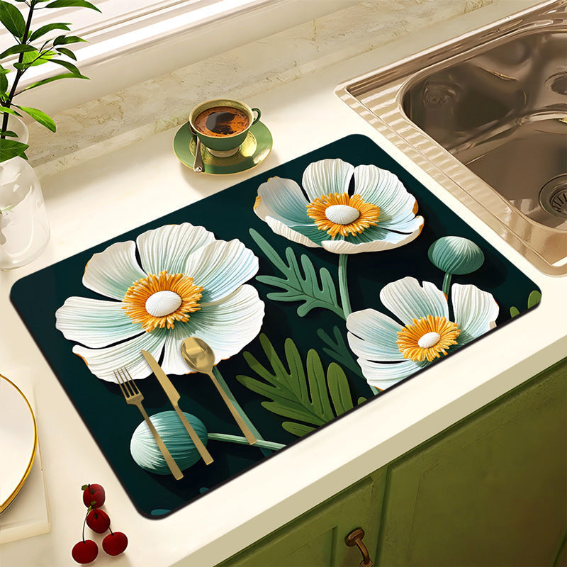 Decorative Floral Kitchen Mat | High & Bury