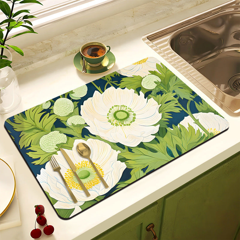 Decorative Floral Kitchen Mat | High & Bury