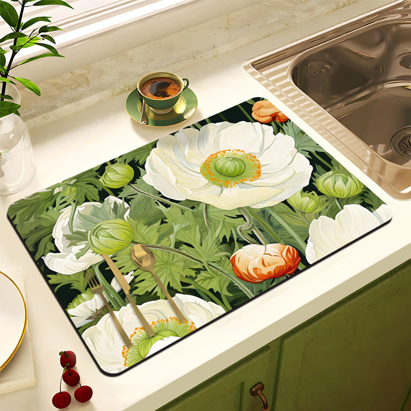 Decorative Floral Kitchen Mat | High & Bury