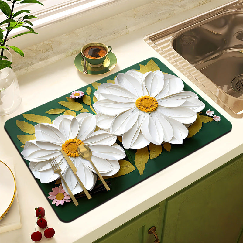 Decorative Floral Kitchen Mat | High & Bury