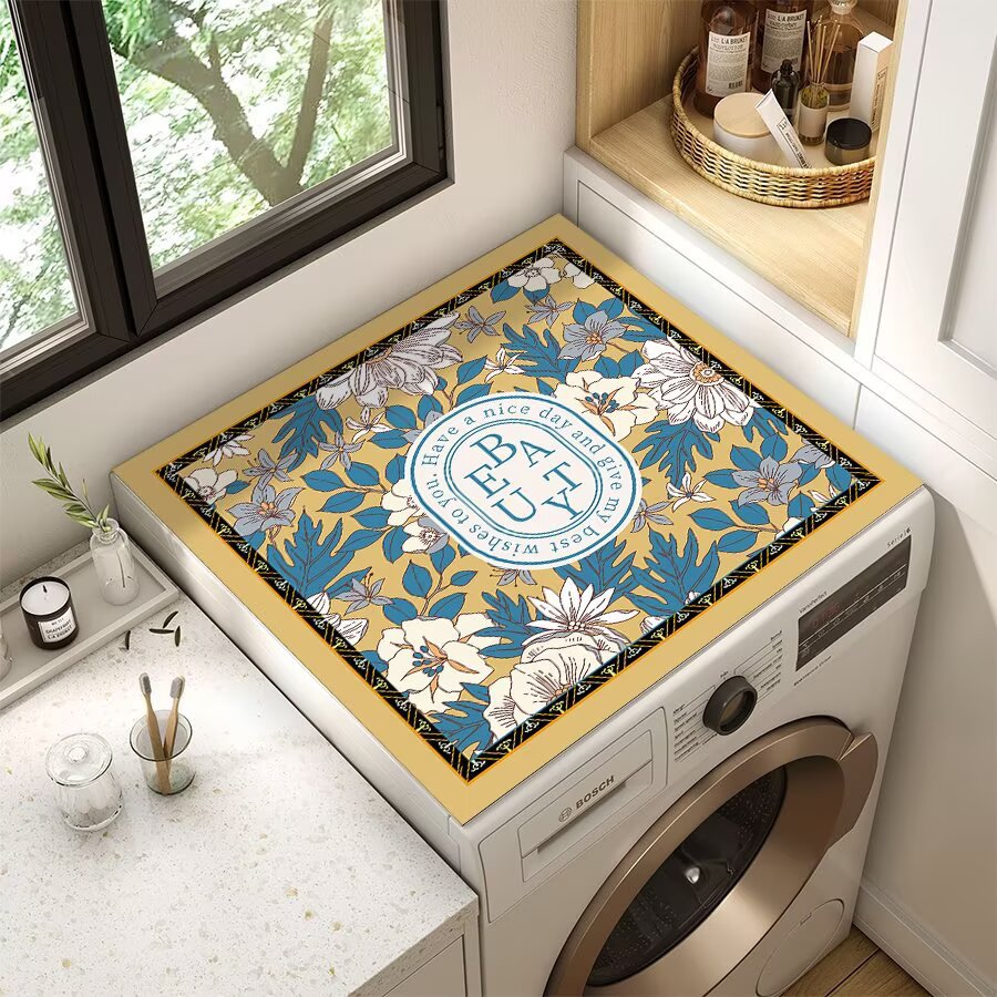 Decorative Floral Laundry Counter Mat | High & Bury