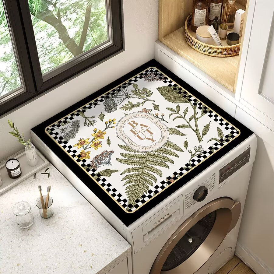 Decorative Floral Laundry Room Counter Mat | High & Bury