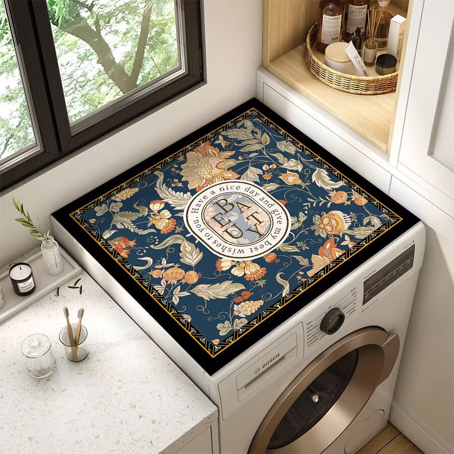 Decorative Floral Laundry Room Counter Mat | High & Bury