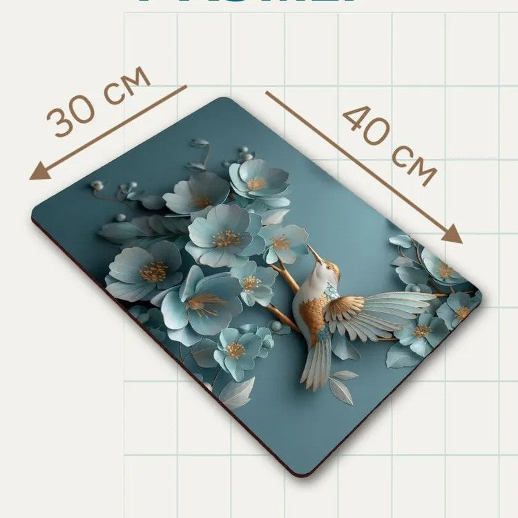 Decorative Floral Memory Foam Area Mat | High & Bury