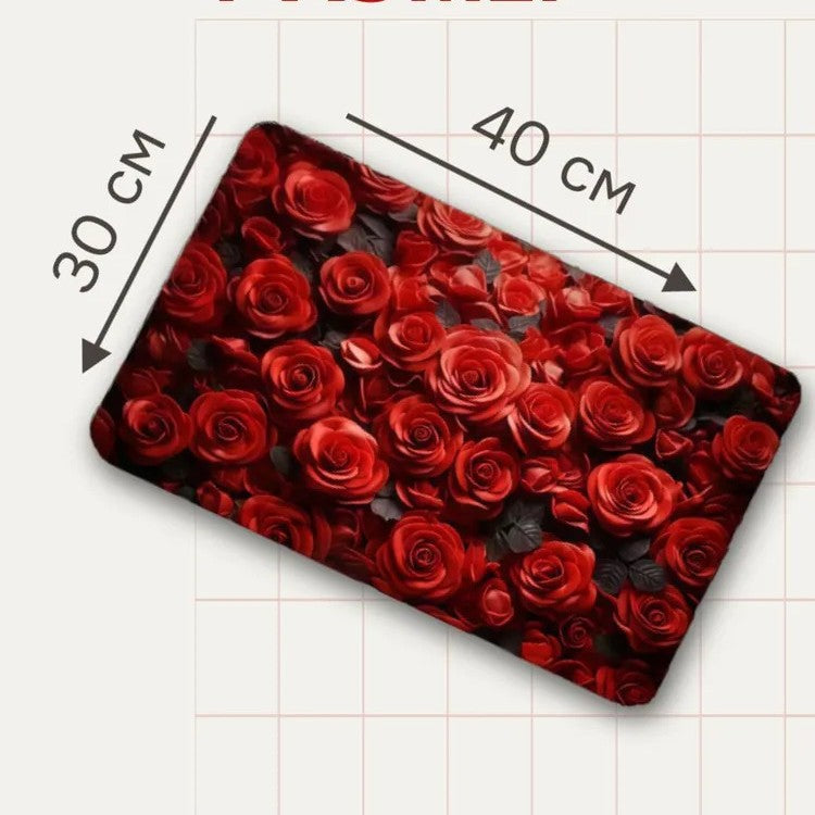 Decorative Floral Memory Foam Area Mat | High & Bury