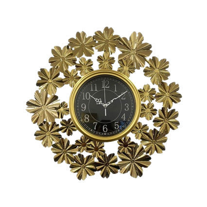 Decorative Floral Wall Clock Metal | High & Bury