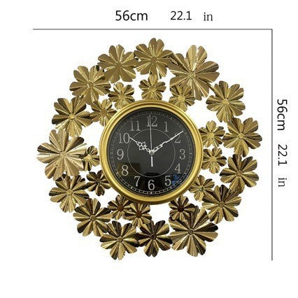 Decorative Floral Wall Clock Metal | High & Bury
