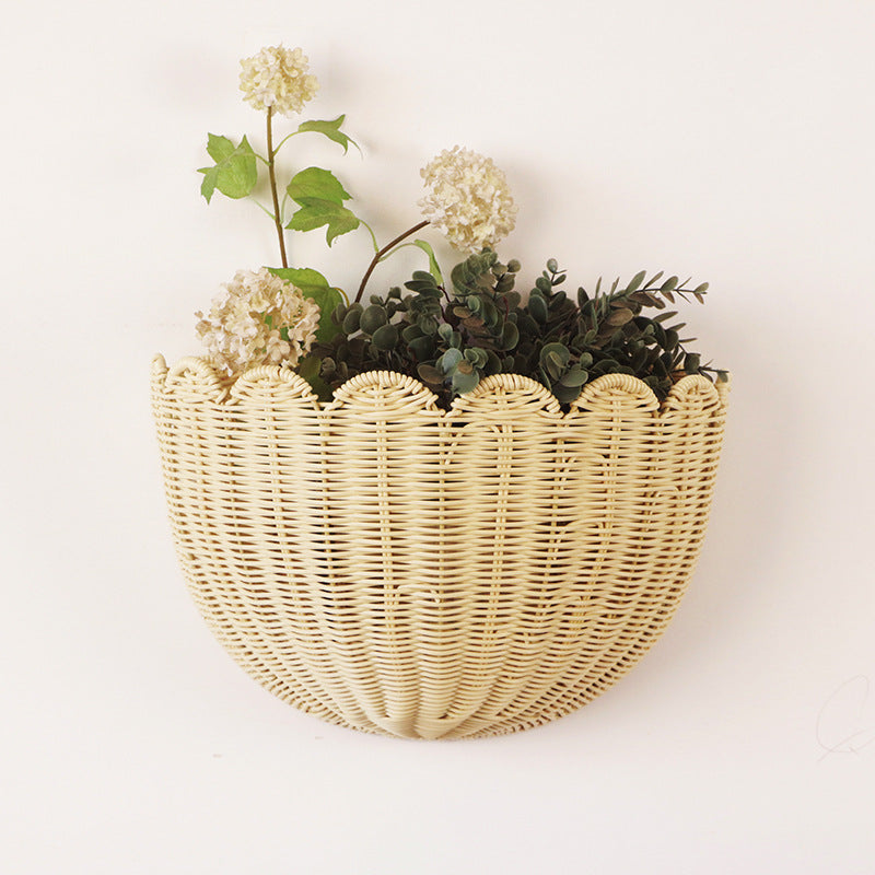 Decorative Flower Basket made of Woven Material | High & Bury