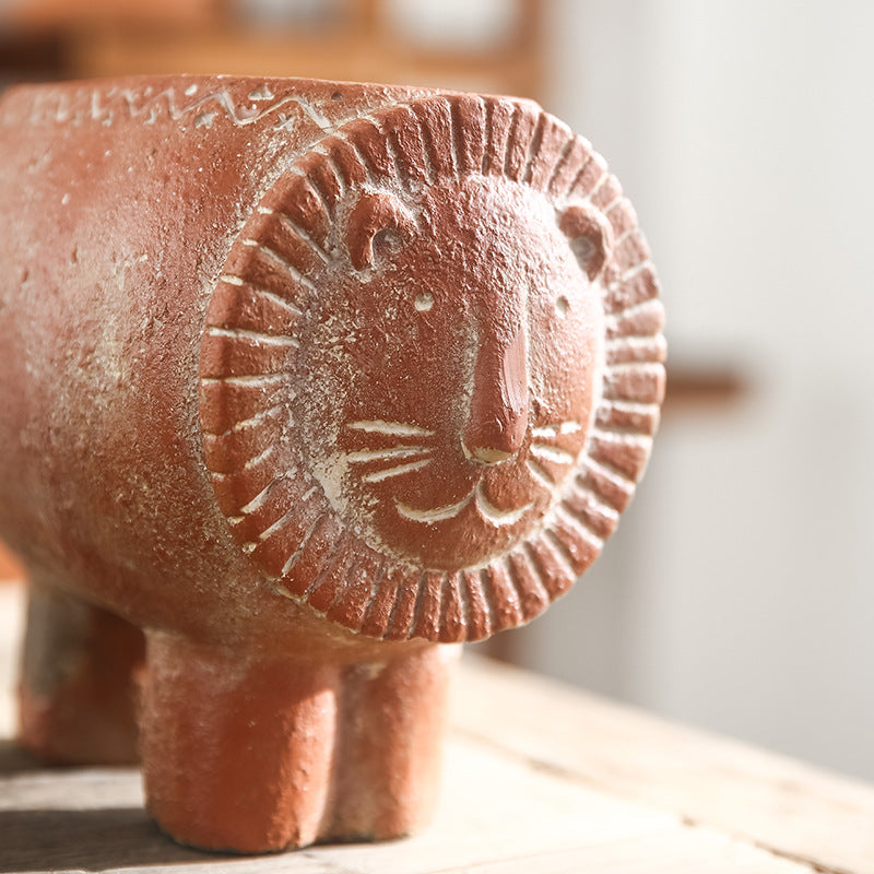 Decorative Flower Pot Brick Red | High & Bury