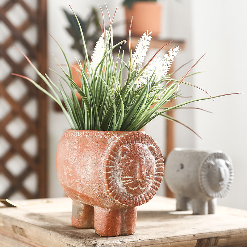 Decorative Flower Pot Brick Red | High & Bury