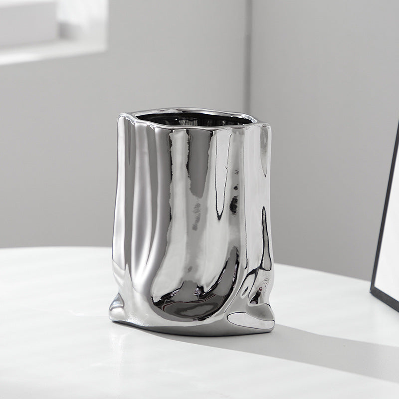 Decorative Flower Pot Silver | High & Bury