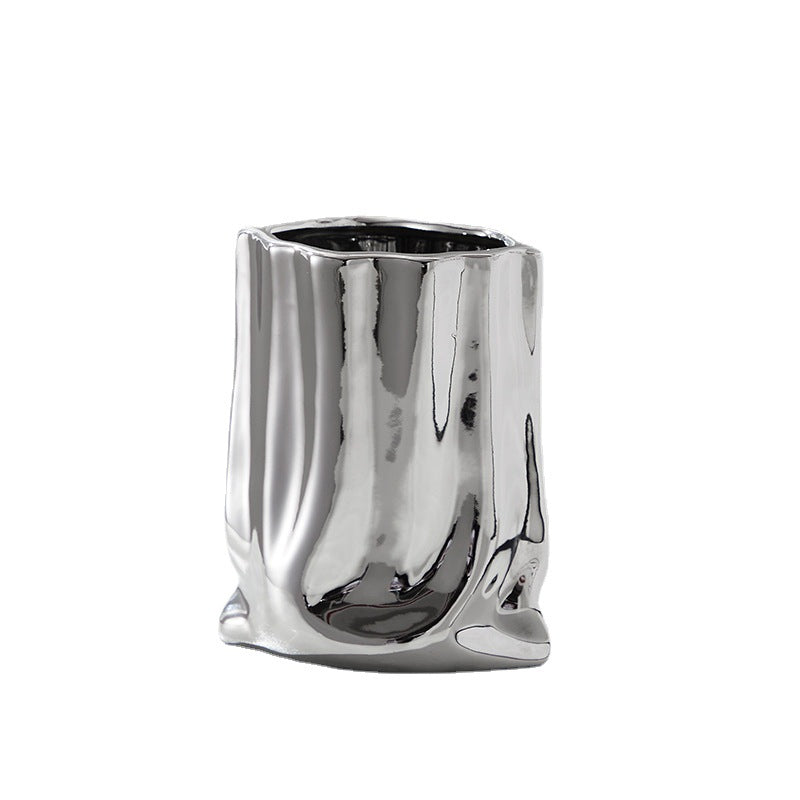 Decorative Flower Pot Silver | High & Bury