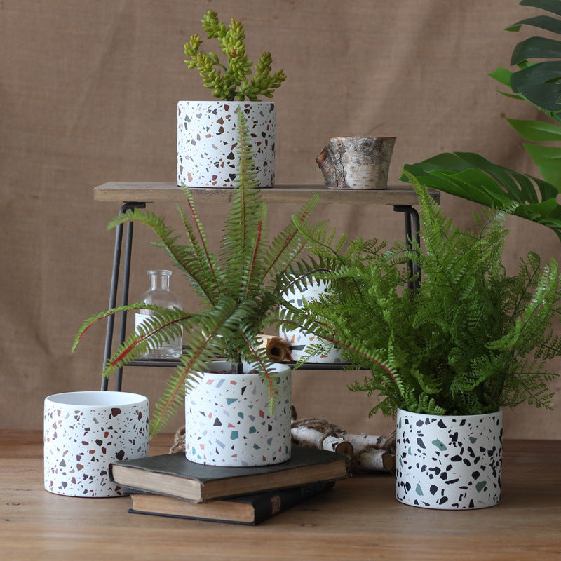 Decorative Flower Pot Soft Textile Ceramic | High & Bury