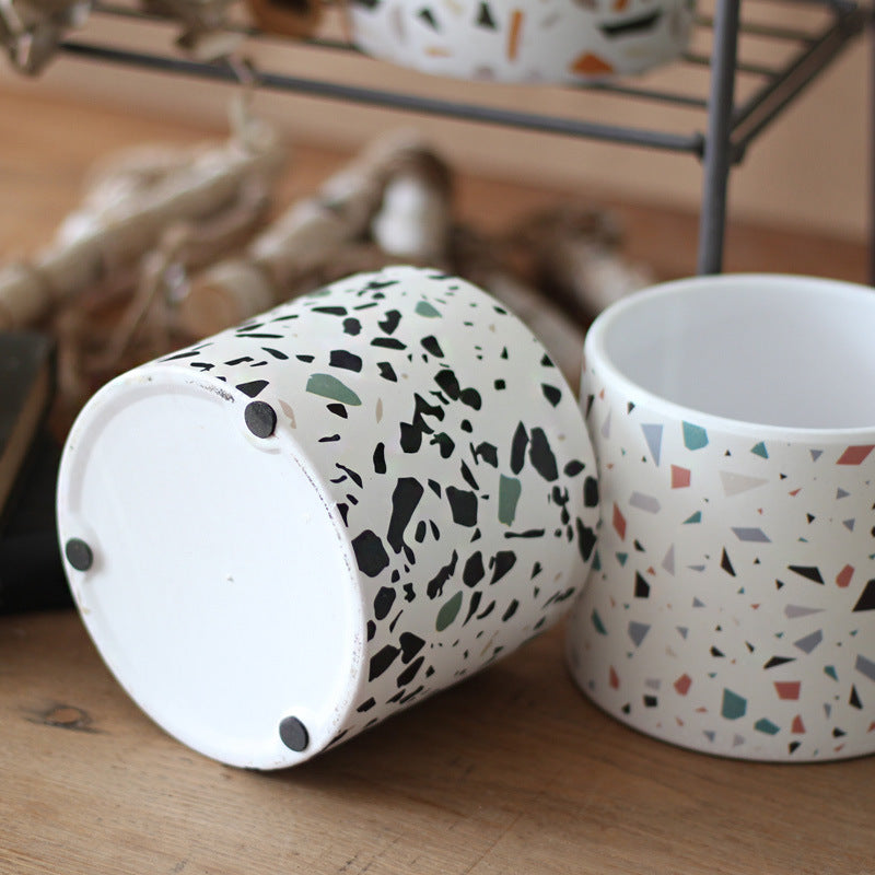 Decorative Flower Pot Soft Textile Ceramic | High & Bury