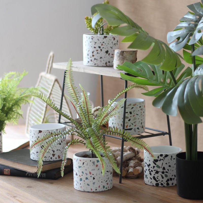 Decorative Flower Pot Soft Textile Ceramic | High & Bury