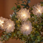 Decorative Flower-Shaped LED Garland with Fiber Optic Glitter for Table and Shelf | High & Bury
