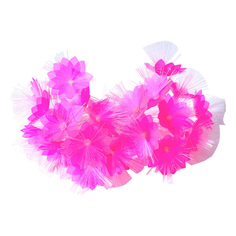 Decorative Flower-Shaped LED Garland with Fiber Optic Glitter for Table and Shelf | High & Bury