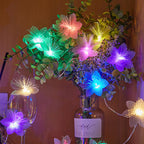 Decorative Flower-Shaped LED Garland with Fiber Optic Glitter for Table and Shelf | High & Bury