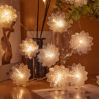 Decorative Flower-Shaped LED Garland with Fiber Optic Glitter for Table and Shelf | High & Bury