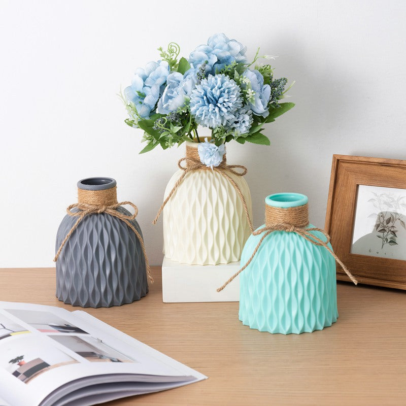 Decorative Flower Vase Soft Textile Molded Plastic | High & Bury