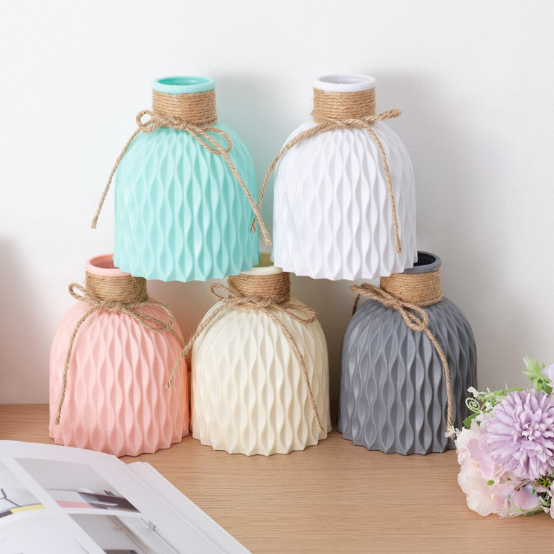 Decorative Flower Vase Soft Textile Molded Plastic | High & Bury