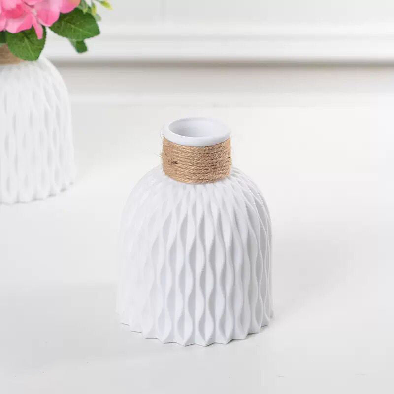 Decorative Flower Vase Soft Textile Molded Plastic | High & Bury