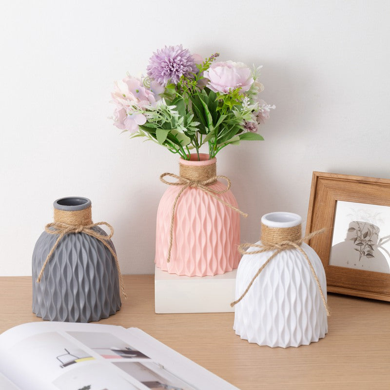 Decorative Flower Vase Soft Textile Molded Plastic | High & Bury