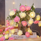 Decorative Foam Rose LED Garland for Table Decorations | High & Bury