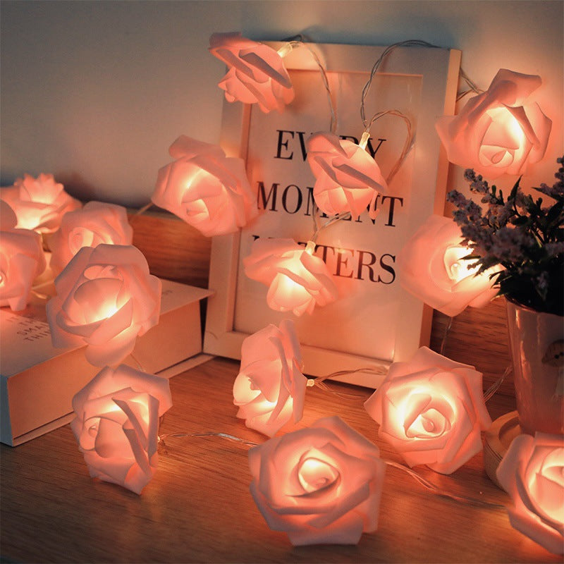 Decorative Foam Rose LED Garland for Table Decorations | High & Bury