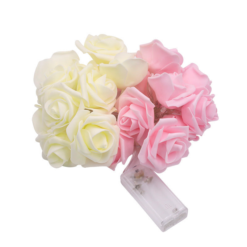 Decorative Foam Rose LED Garland for Table Decorations | High & Bury