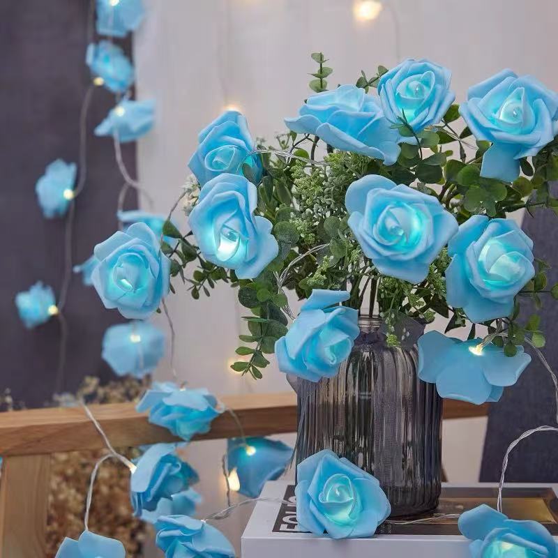 Decorative Foam Rose LED Garland for Table Decorations | High & Bury