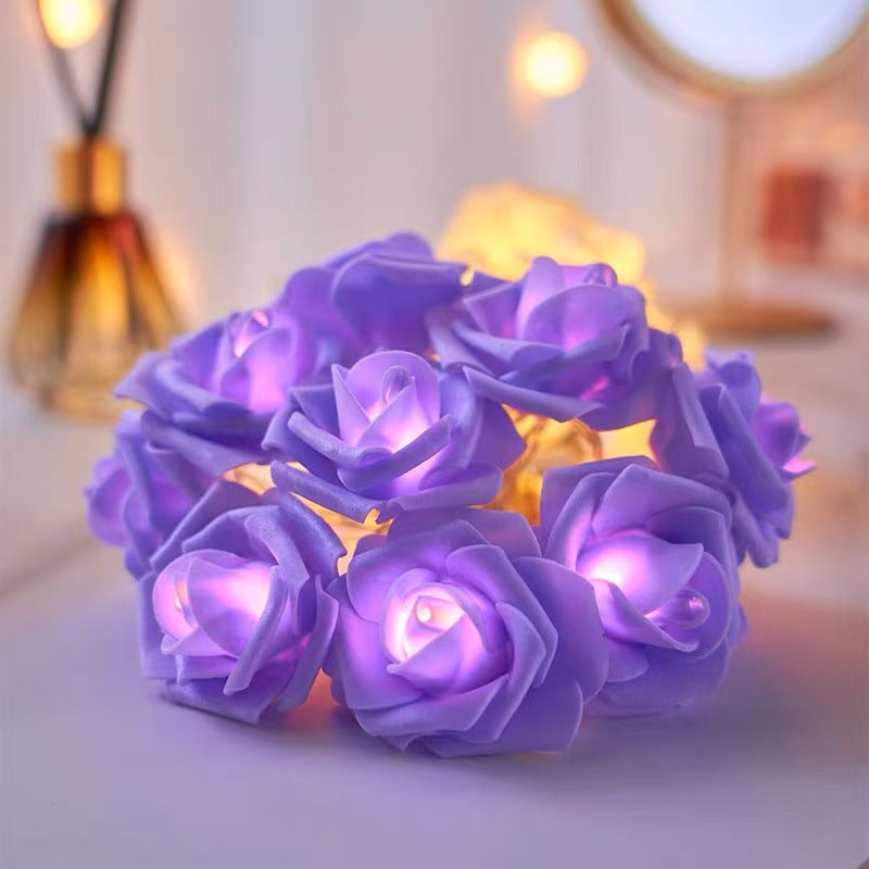 Decorative Foam Rose LED Garland for Table Decorations | High & Bury