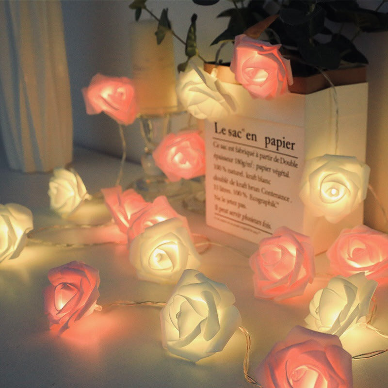 Decorative Foam Rose LED Garland for Table Decorations | High & Bury