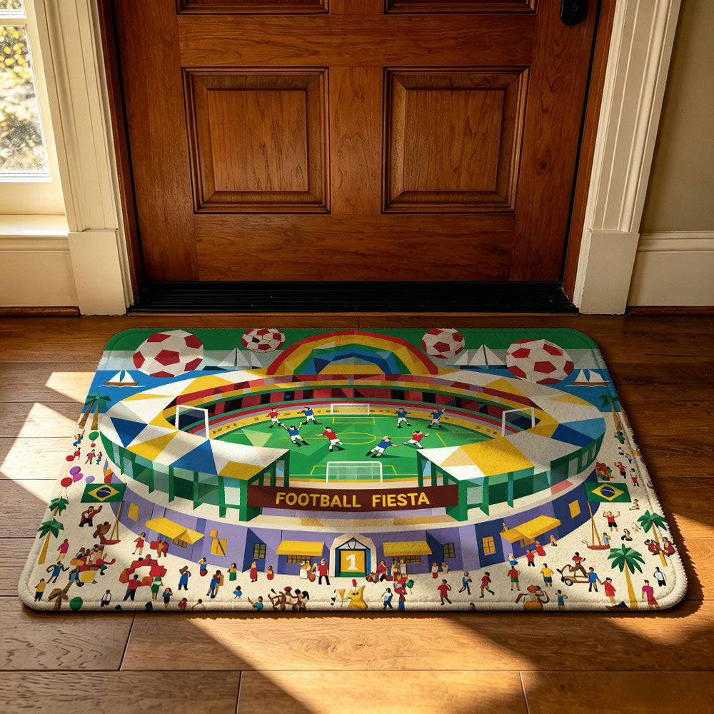 Decorative Football-Themed Area Mat | High & Bury